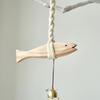 Creative Handmade Wood Fish Door Bell Lightweight Rustic Fish Wall Decoration Lucky Hand Carved Car Fish Hanger Bedroom