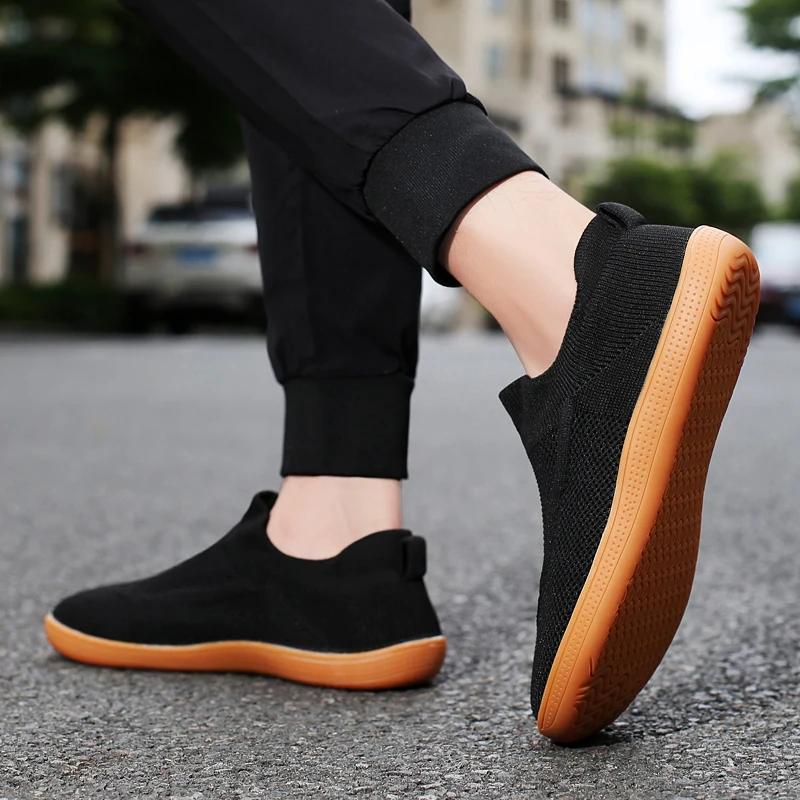 Mesh Herren Barfußschuhe Atmungsaktiv Zero Drop Sohle Casal Sneakers Herren Weite Passform Freizeitschuhe Übergröße 39-46