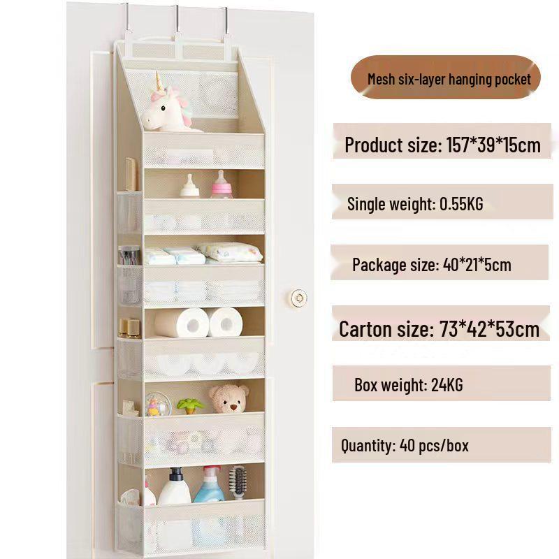 6-Layer Foldable Non-Woven Fabric Hanging Storage Bag for Dormitory and Door
