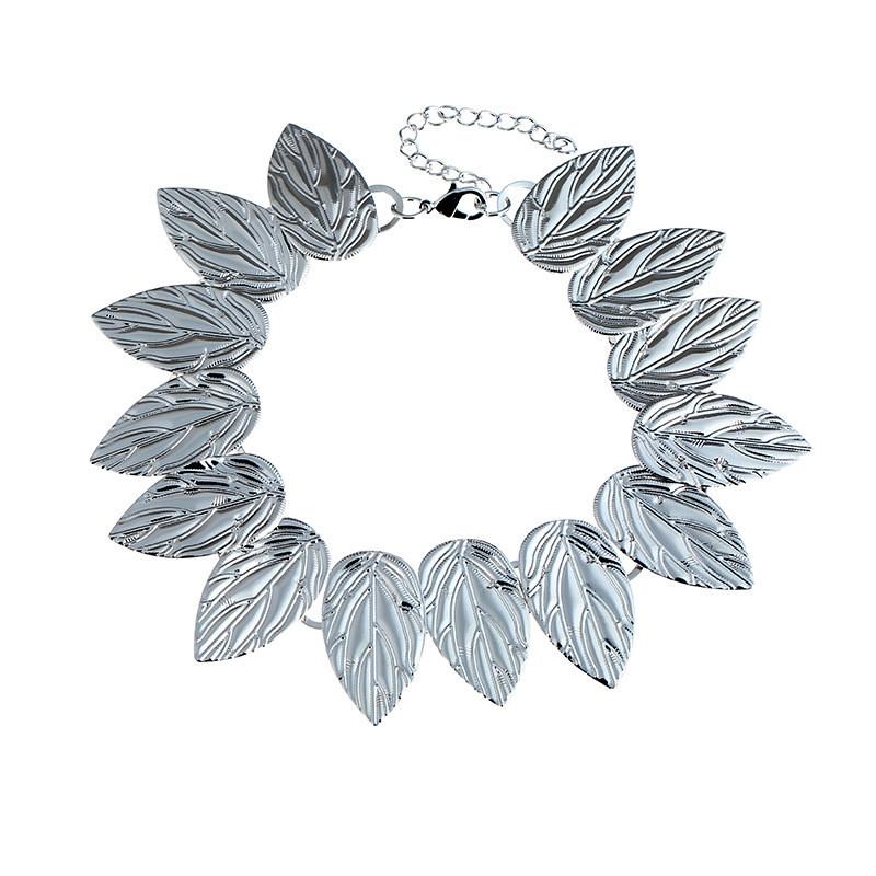 Leaf Necklace Metal With Fringe Design For Teen Fashion And Party Accessories