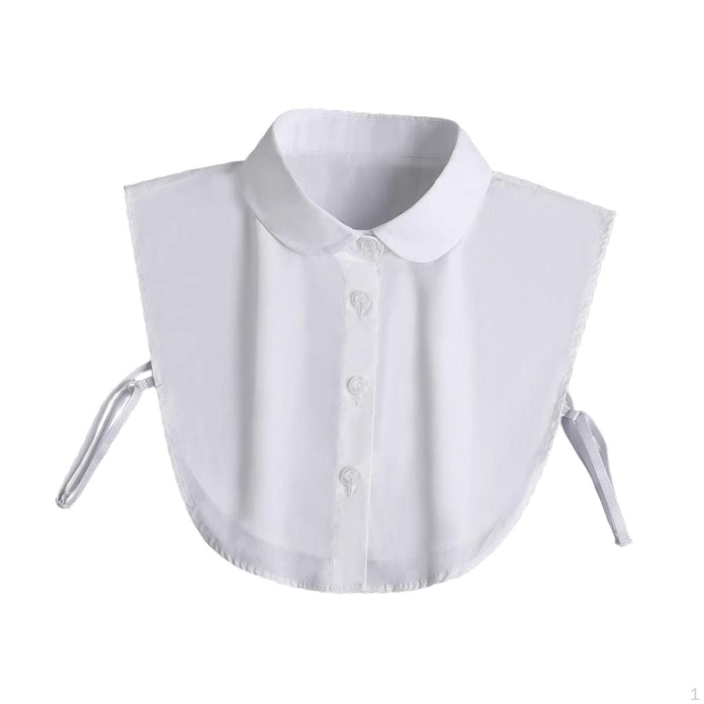 White False Collar Decor Elegant Shirts for Clothes Formal Uniforms