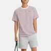 Levis SS24 Paris Limited Edition Capsule Collection Letter Embroidered Crew Neck Comfortable Short Sleeve T-Shirt Men Tops Blue Striped 0023Y-0000