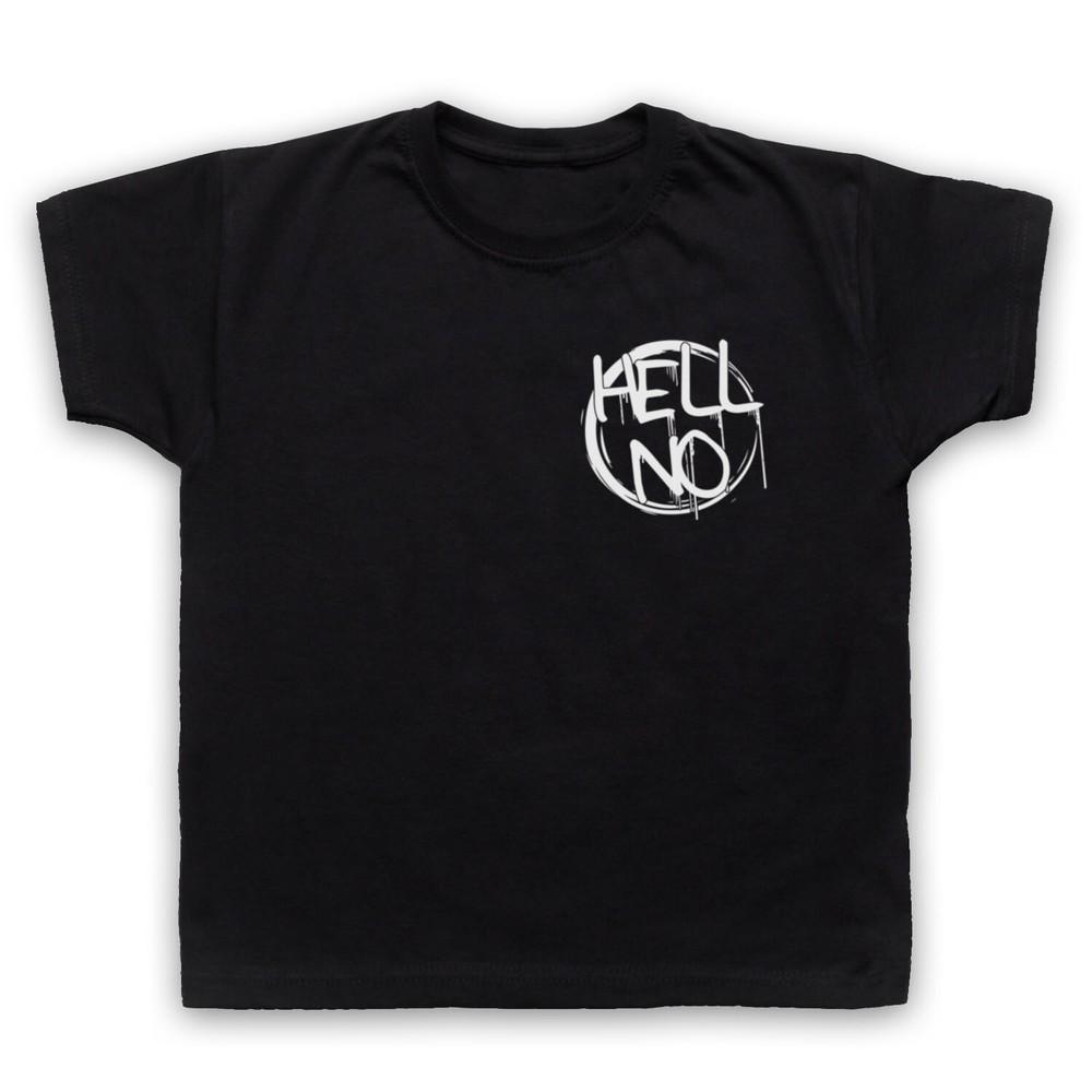 

Hell No Slogan Chest Print Funny Joke Comedy Ironic Kids Childs T-Shirt 4XL
