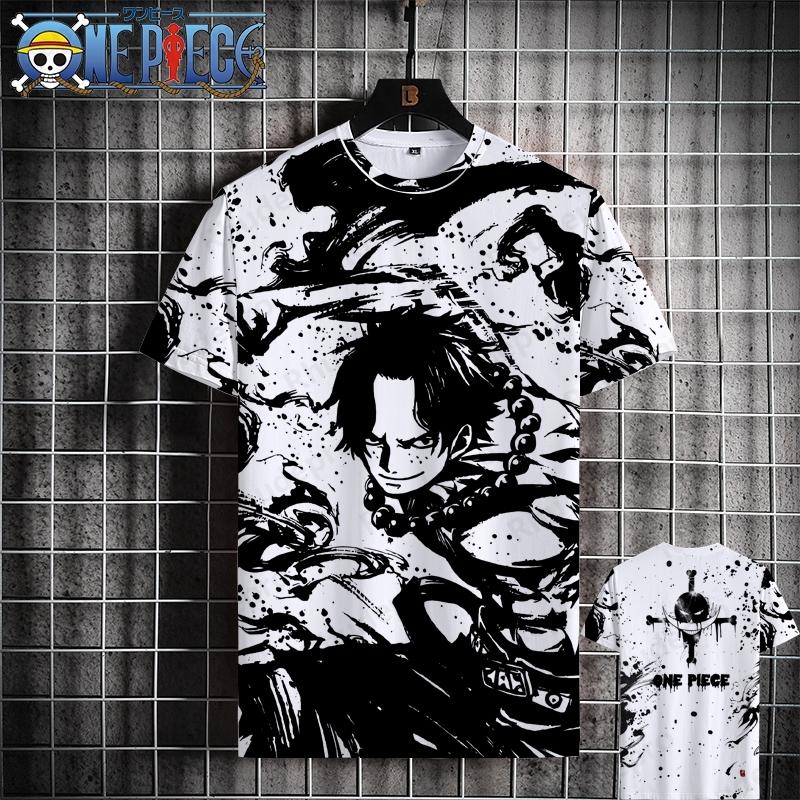 One Piece Men's T-shirt Casual Short Sleeve T-shirt Anime Character Printed Fashion Street Wear