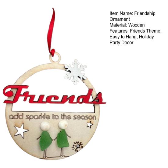 Friends Sea Glass Decoration Handmade Wooden Xmas Tree Friendship Seaglass