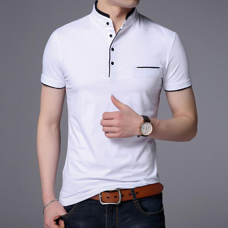 2026 New Fashion Brand Polo Shirt Men's Summer Mandarin Collar Slim Fit Solid Color Button Breathable Polos Casual Men Clothing