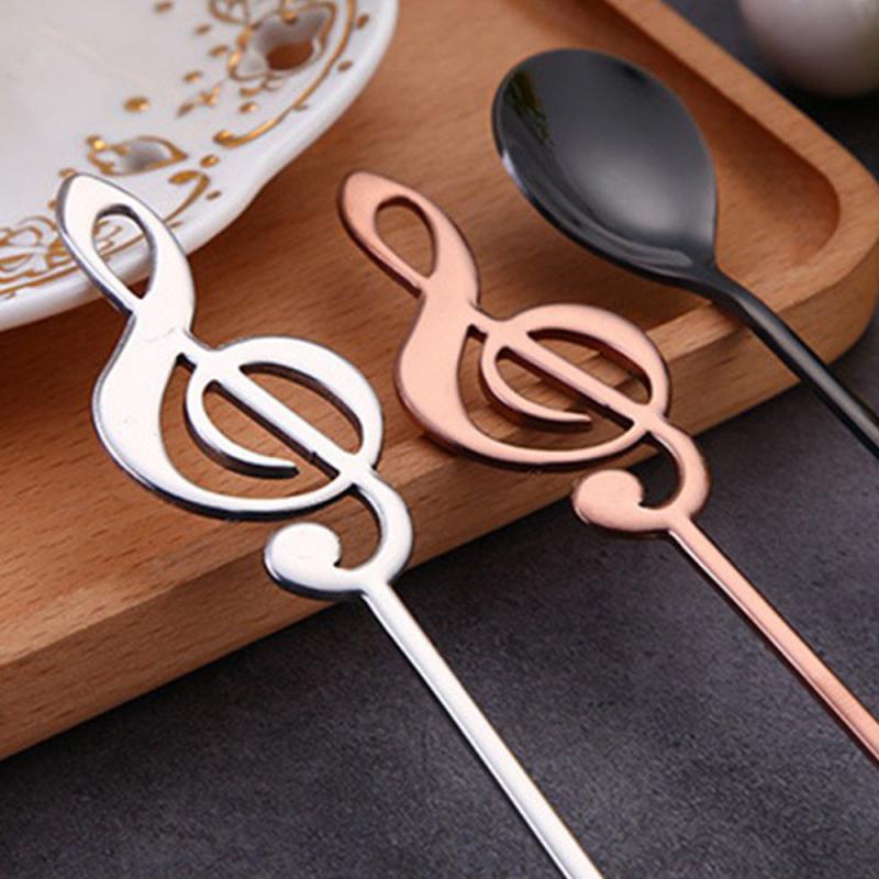 Stainless Steel Musical Notes Coffee Spoon Stirring Cup Spoon Music Stick Ice Cream Spoon Kitchen Tool Spoon Accessories