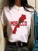 Women T Shirt Maroc Morocco Print Tops Tee Black T-Shirt Female Summer T-Shirt 90s Girls Graphic Tee Female Cute Tops Tee