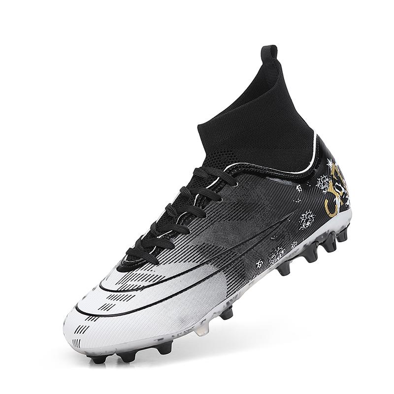 New  Football Shoes' Long Spike Grass Football Shoes Training Competition High Top Spike Athletic Shoes For Men