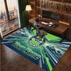 Tappeto in Cristallo Vellutato Personalizzato Seattle Seahawks, Tappeto Morbido Antiscivolo con Testo Nome Personalizzato per Soggiorno Camera da Letto