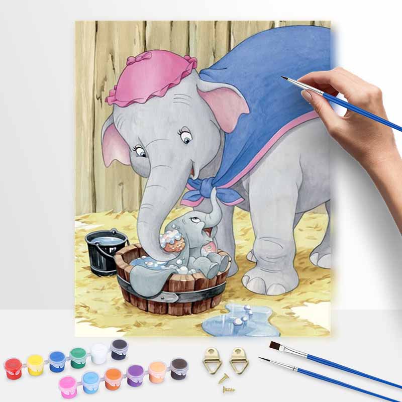 Disney Dumbo Elephant Digital Oil Painting Art Kit Hand Painted Home Decor 20x30cm