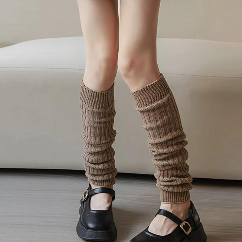Autumn/Winter Leg Warmers Thigh High Socks Over Knee Footless Socks Knitted Long Boot Cuffs Topper Socks For Women