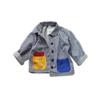 ANKRT Girls' Striped Loose Denim Jacket and Boys' Color-Block Coat