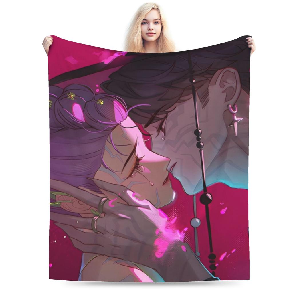 Zoey Kpop Demon Hunters Flannel Blanket Huntrix Awesome Throw Blanket for Home 125*100cm Plush Thin Quilt