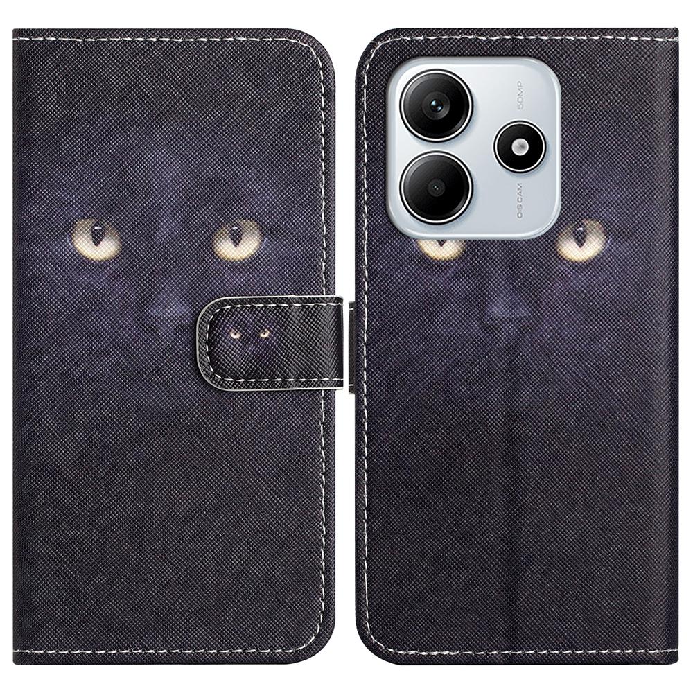 For Xiaomi Redmi Note 14 5G Case Pattern Print PU Leather Wallet Phone Cover Cross Texture