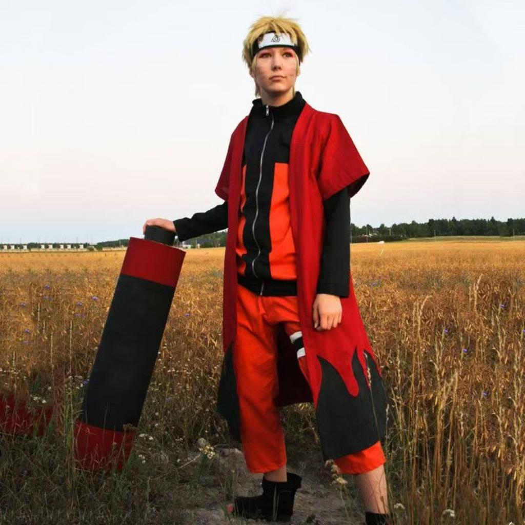 Uzumaki Akatsuki Cosplay Boys Girls Uzumaki Jacket Pants Headband Wig Props Child Uniform Kunai Halloween Costume