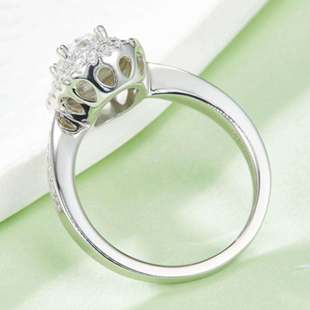 Fashion Oval Cut 5 *8mm Vvs1 D Color Real Moissanite Diamond 925 Sterling Silver 18k White Gold Ring Anniversary Gift