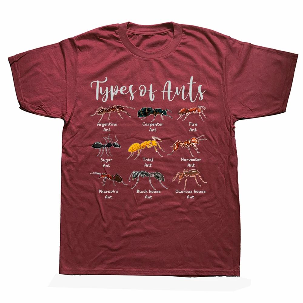 Funny Types of Ants Science Bug T Shirts Summer Cotton Streetwear Short Sleeve Ant Keeper Farm Gifts T-shirt Mens Clothing