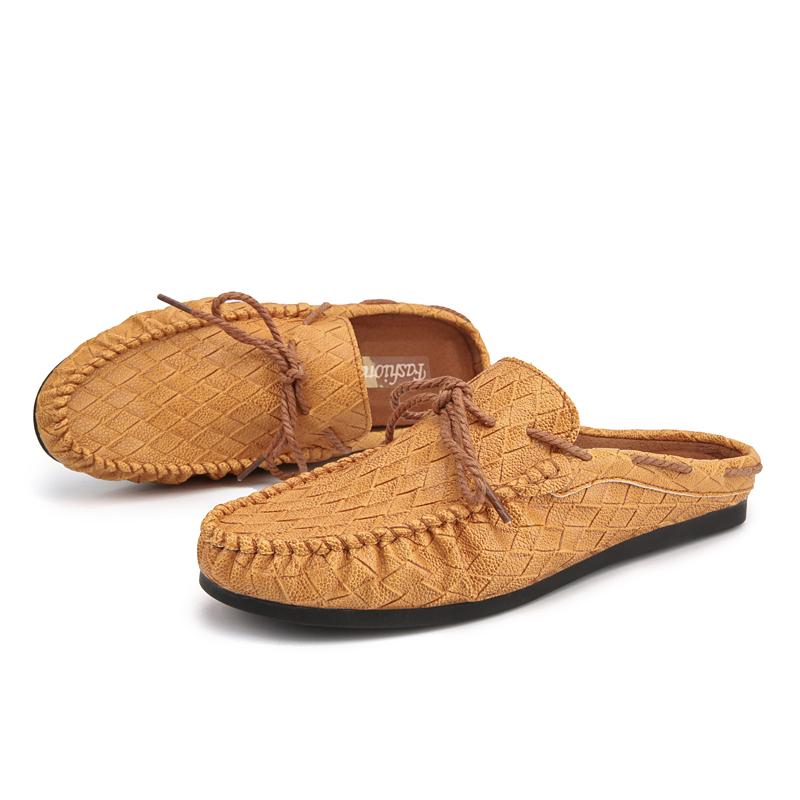 Fashion Fashion Men Loafers Summer Leather Slippers Flats Lazy Shoes Casual Soft Comfortable Driving Shoes Moccasins Footwear for Men