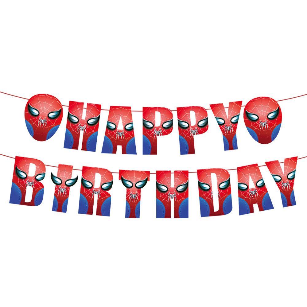 Spider-Man Birthday Party Supplies Disposable Tableware Paper Plate Paper Cup Paper Tissue Boy Decoration Cartoon Eco-Friendly Material