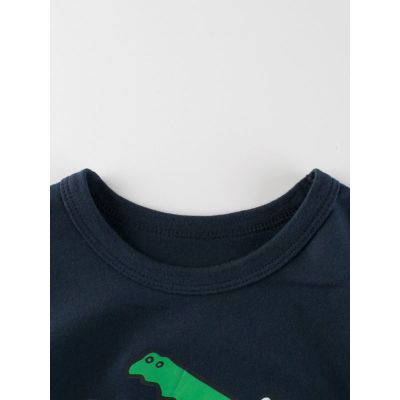 27kids K-style Children's Clothing Summer Kids Short Sleeve T-Shirt Boy Dinosaur Cartoon Clothes Baby Boy 100% Cotton Coat