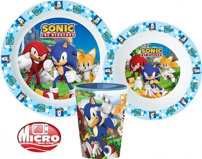 SONIC 3-in-1 Children's Dinner Set: Cup, Plates