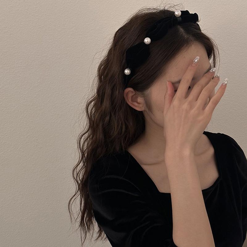 Pleated Fabric Bow Hairbands For Women French Elegant Temperament Headband Hair Accessories