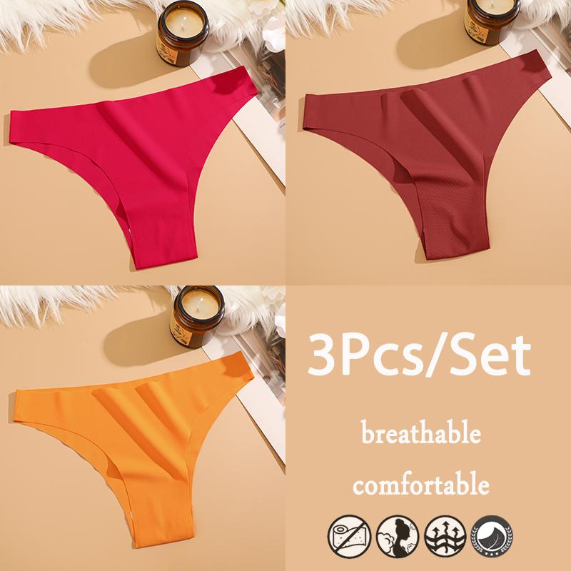 

FINETOO 3 шт./компл. бесшовное нижнее белье из ледяного шелка с низкой талией бразильские трусы дышащее высокоэластичное нижнее белье трусики S&3pcs