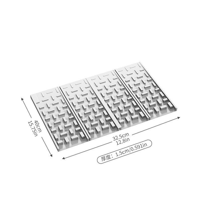 

Collapsible Silicone Dish Drying Mat for Kitchen Counter, Non-Slip Drain Pad, Dish Drying Pad, Easy to Clean Dish Rack Pad світло-сірого кольору