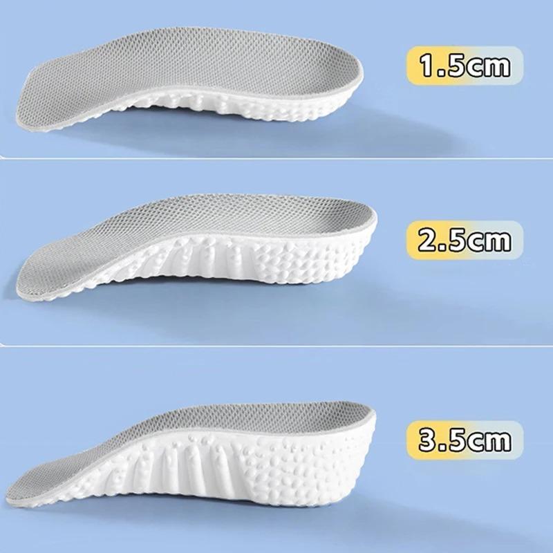 Innersulor med höjdökning av memoryskum, sneakers, hälhöjning, skoinlägg för män och kvinnor, skor, plattfot, hålfotsstöd, ortopediska innersulor