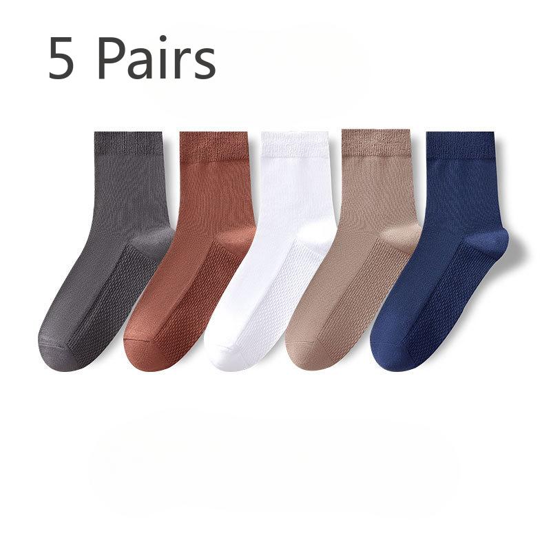 

5 пар мужских носков средней высоты из чистого хлопка для осени и зимы, носки-лодочки, антибактериальные, дезодорирующие и впитывающие пот мужские носки, хлопковые носки 5 pairs