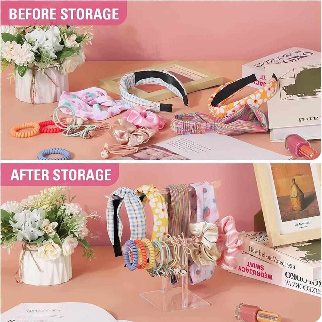 Clear Acrylic Headband Holder, Hair Hoop Display Stand, Clear Hairband Rack for Storage, Jewelry Display Bracelet Display Holder Stand, Acrylic