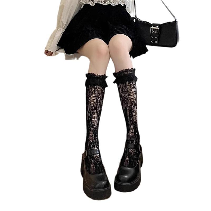 Women's Lolita Lace Mid-Length Breathable Socks for Spring & Summer