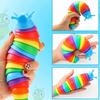 Stress Relief Slug Fidget Toy Articulated Stretch Caterpillar Sensory Toy Portable Travel Bendable Colorful Worm Toy Party Favors