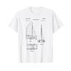 Katamaran Segelboot Bauplan T-Shirt Altes Segelboot Ozean Vintage Unisex Dehnbar Mann Bequem Stilvoll