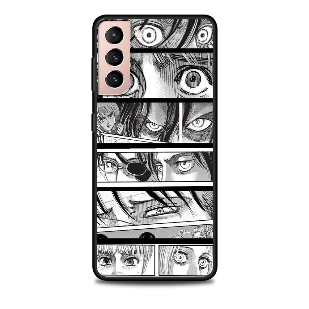 

Чехол «Атака Титанов» для Samsung Galaxy S22 Ultra, чехол для телефона S21 S20 FE S10 S9 S8 Plus S10e S7 Edge, черный мягкий силиконовый чехол Samsung S7 Edge