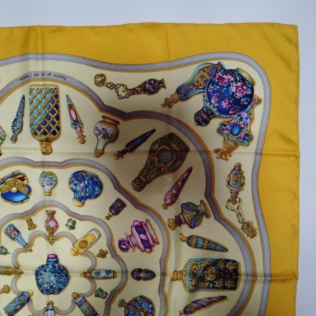 Used Hermes Scarf Carre 90 "Flacon~Perfume Bottle~"