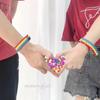 Nepál Rainbow Lesbičky Gayové Bisexuálové Transgender Náramky pro ženy Dívky Pride Pletené Pletené Muži Šperky pro pár Přátelství