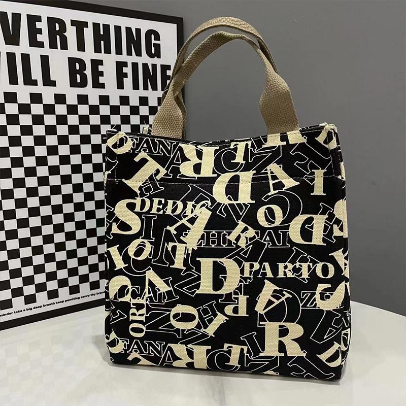 

New Fashion Cartoon Canvas Bag Handbag Portable Lunch Box Bag Bento Bag B
