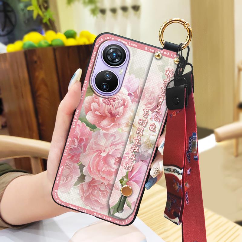 Dirt-resistant Wrist Strap Phone Case For Blackview A200 Pro Protective For Mom Soft case Shockproof Chinese style Ring