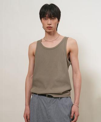 GENERALIDEA Man Basic Sleeveless Top [Khaki] / Gf2Mts010