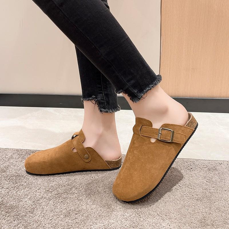 Fashion Comwarm Fashion Clogs Slippers For Women Men Cork Mules Soft Suede Clogs Flats Slippers Outdoor Beach Slippers With Arch Support