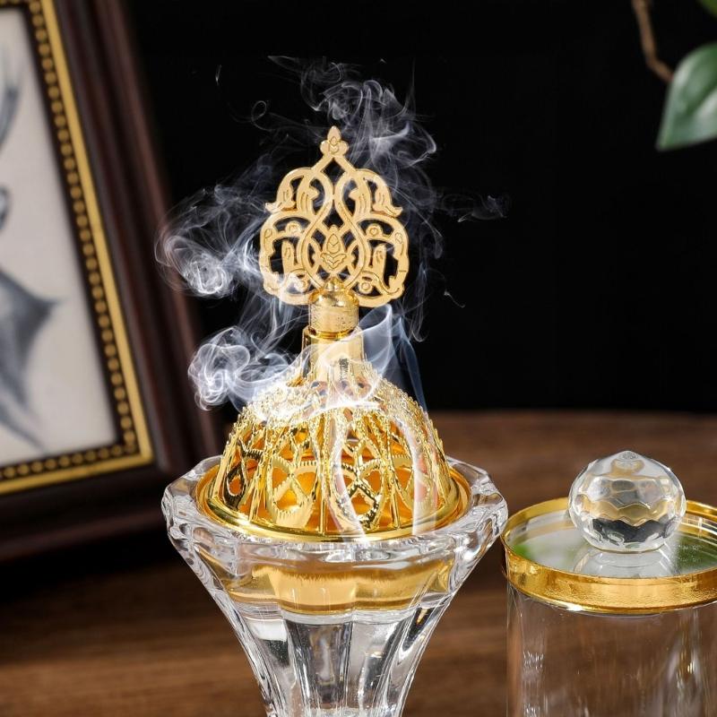 Artistic Rotating Incenses Burners Set With Jar For Yoga Room And Home Centerpieces Arabic Styles Table top Decors