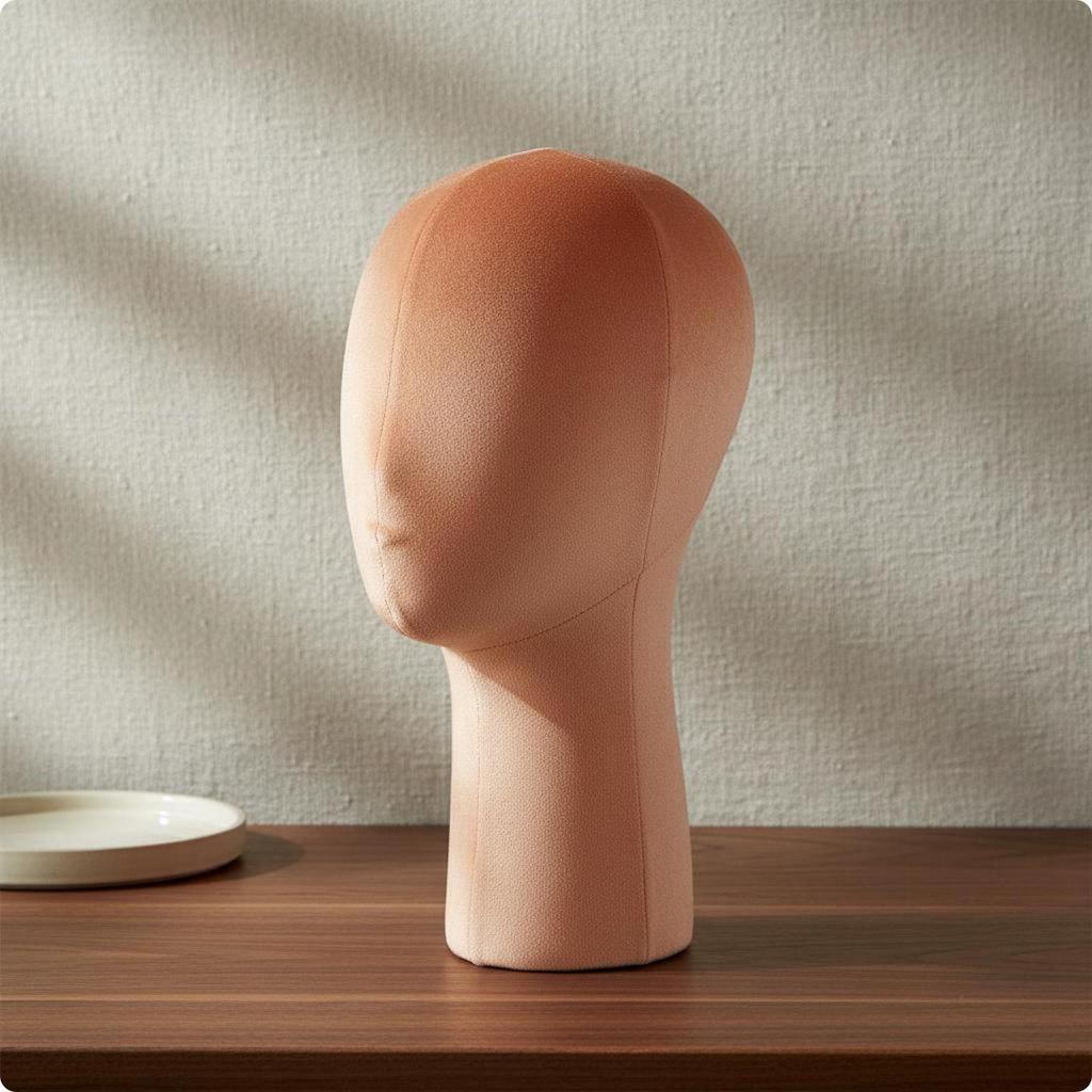 Velvet Mannequin Head Elegant Look Hairpiece Lightweight Display Bust for Shop