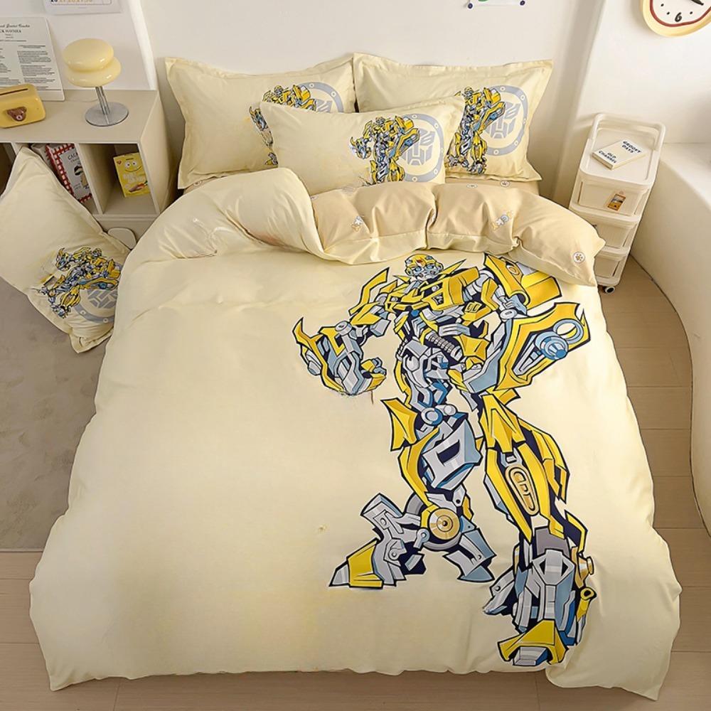 Cute Cartoon Astronaut Motif,Microfibre Bedding Sets, Children's Bed Decor Duvet Cover for Teenagers Adult  with Zip 3-Piece