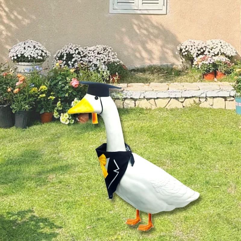 Set Smoking pentru Statui de Gâște de Ciment Accesorii de Nuntă pentru Gâște Perfect pentru Petreceri de Absolvire și Decorațiuni de Exterior