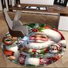 1pc Christmas Santa Claus Deer Snowman Round Carpet Anime Design, Holiday Gift, Office Chair Mat, Non Slip Rug, Office, Living Room, Bedroom