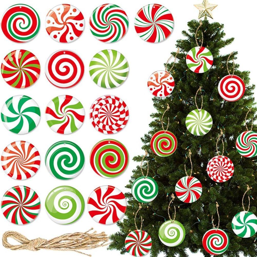 

16 Pcs /set Hanging Xmas Tree Candy Pendant Colorful Christmas Party Decor Yard