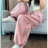 Women Korean Style Casual Hip Hop Y2k Vintage Streetwear Cargo Pants  Solid High Waist Loose Sweatpants Summer