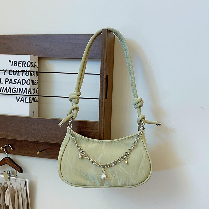 

Temperament универсальная сумка через плечо с цепочкой женская весна и лето нишевый дизайн текстура подмышечная сумка маленькая квадратная сумка женская зелёный